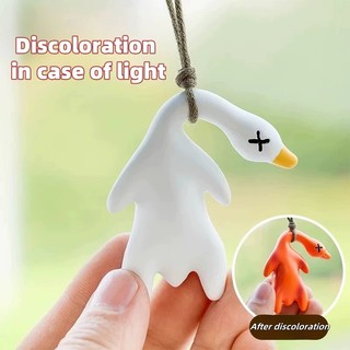 Dễ Thương Vịt Móc Chìa Khóa Xe Ba Lô Mặt Dây Chuyền UV Chiếu Xạ Có Thể Thay Đổi Màu Vịt Quay Phụ Kiện Đáng Yêu Quà Tặng