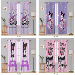 Rèm che mặt đơn Sanrio Kuromi Polyester, dễ treo, thích hợp cho phòng ngủ và phòng khách trẻ em