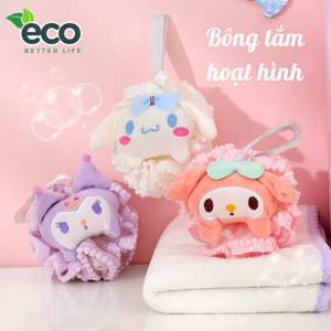 Bông Tắm Tạo Bọt Hình Thú Dễ Thương, Bông Tắm Sanrio Cao Cấp Mềm Mại Làm Sạch, Tẩy Da Chết