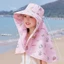 DARON Bé Người Cá Mũ, Khăn Choàng Lớn Vành Trẻ Em Chống Nắng Mũ, Hoạt Hình Thoáng Khí Chống Tia UV Mũ Xô Trẻ Em Đi Biển Mũ Mùa Hè
