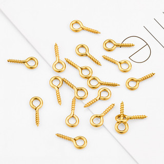 Thép không gỉ Vít Mắt Chân diy Phụ Kiện Trang Sức Bảo Quản Màu Vàng 18k Móc Mắt Kẹp