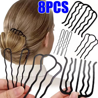 Kẹp Tóc Hình Bun Kim Loại Màu Đen - Bím Tóc Cô Dâu Tạo Kiểu Đôi Kẹp Tóc Cố Định Phụ Kiện