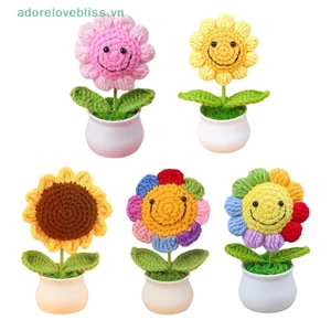 Thêm 1 Cái Sáng Tạo Hoa Nhân Tạo Dễ Thương Móc SunFlower Chậu Dệt Kim Hoa Tốt Nghiệp Hoa Xe Trang Trí Nhà Cửa Quà Tặng BSS