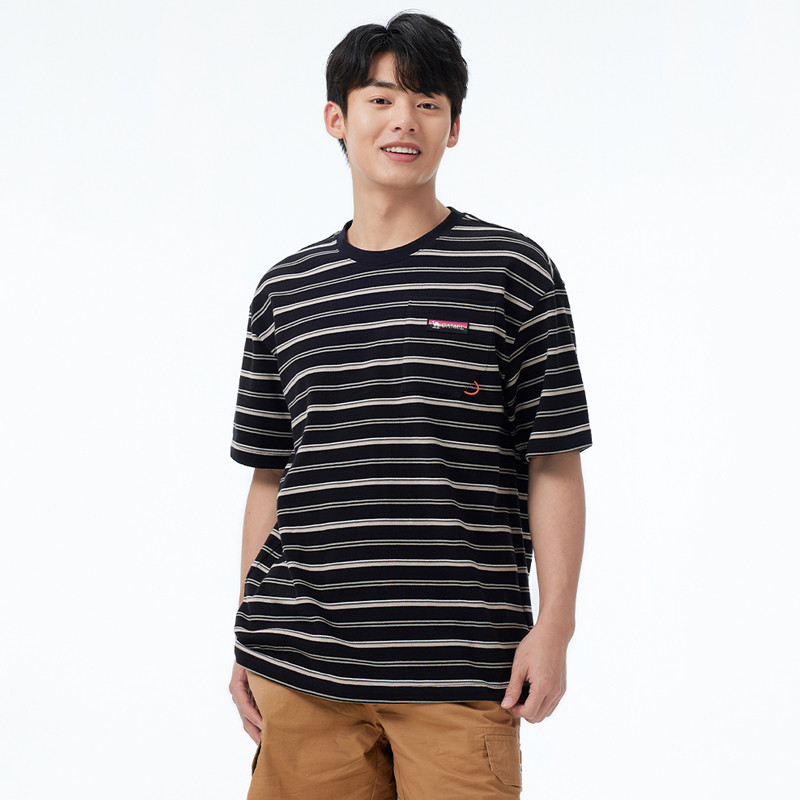 Ảnh CAMEL CROWN Sọc Quần Áo Nam Tính Khí Ngắn Tay Rời Top Áo polo Thường Ngày 1