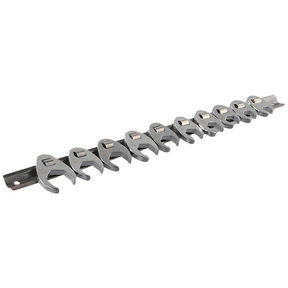 GỖ NHẤT 10 Cái / bộ Cờ lê chân vịt, Cờ lê mở bằng thép Carbon 10-22mm, Đầu cờ lê chân số liệu 3 / 8 inch bền bỉ cho bộ chìa khóa cờ lê mô-men xoắn