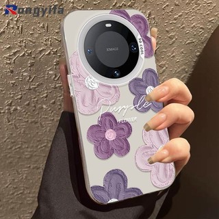 Dành Cho Huawei Honor X9C X9B X9A X9 X8A X8B X7C X7A X7B X6B X40i X60i X60 Pro X5 Plus Magic 7 6 5 Pro 4 Lite Màu Tím Tranh Sơn Dầu Hoa Vỏ Điện Thoại Hoạt Hình Ốp Lưng Cứng Mờ