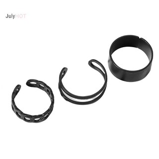 JULYHOT 3 / 6 Chiếc Vintage Nhẫn Đen Bộ Dành Cho Nữ Cô Gái Punk Kim Loại Hình Học Đơn Giản Massivedeals