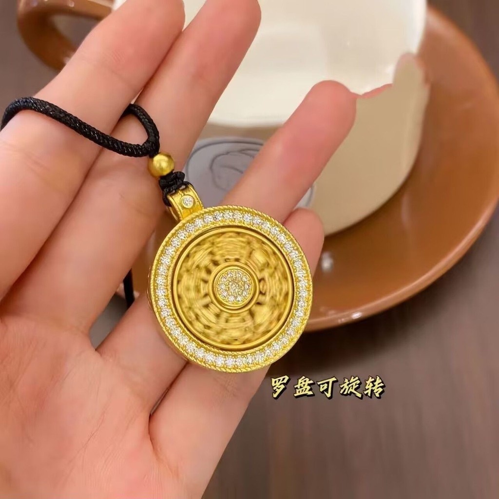 ✨Kết Cấu Nổi Bật Weixue Phương Pháp Cổ Đại Kim Cương Xoay Tám Kho Báu La Bàn Mặt Dây Chuyền Vòng Cổ Nữ Xoay La Bàn Tốt Lành Áo Len Dây Xích 25.4.25