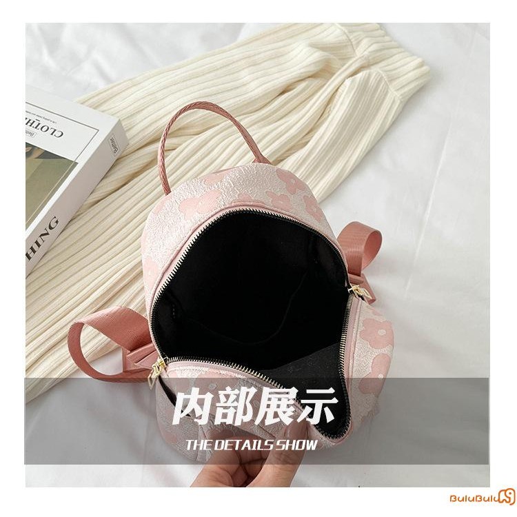 Ba lô nữ Hoa hợp thời trang Dây kéo Đóng cửa Túi hàng ngày dung tích lớn cho đường phố