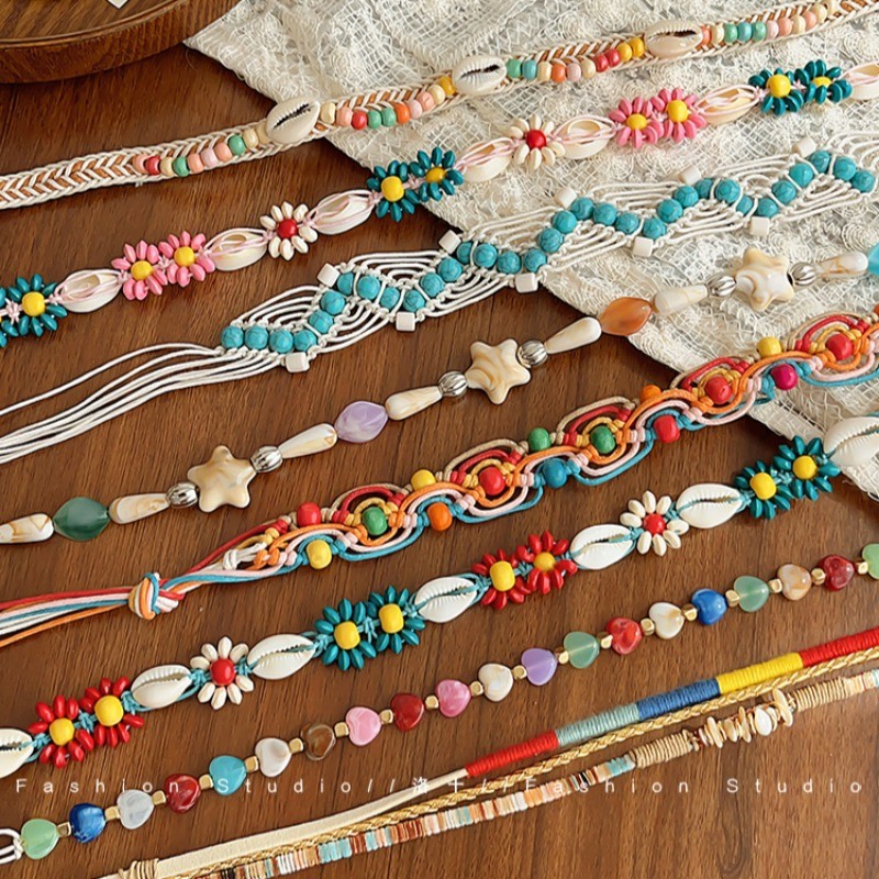 Dây thắt lưng bện Bohemian Dây chuyền thắt lưng cao cấp Retro