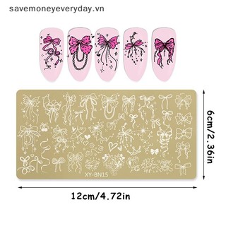 [savemoneyeveryday] Tấm dập móng tay hình chữ nhật màu vàng 12x6cm Nơ Hoa Thiết kế pháo hoa Mẫu nghệ thuật làm móng để trang trí móng tay DIY [vn]