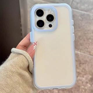 Ốp Điện Thoại Ốp Lưng Acrylic Trong Suốt Mờ 3 Trong 1 Màu macaron Ốp Lưng Điện Thoại Cho iPhone 16 15 14 13 12 11 Pro Max 14 15 16 Plus