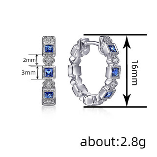 Bông tai Zircon bạc S925 Trang sức thời trang đơn giản Quà tặng nữ