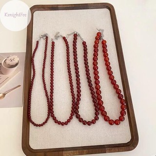 K2nightfee Vintage Đỏ Đính Hạt Dây Chuyền Nữ Phong Cách Trung Hoa Hạt Thủy Tinh Vòng Cổ Tinh Tế Thanh Lịch Choker Thẩm Mỹ Phụ Kiện Trang Sức VN