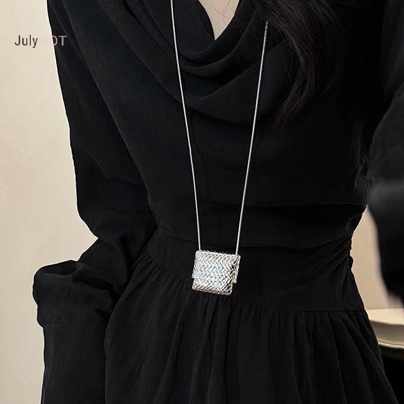 Julyhot Sáng Tạo Thời Trang Retro Túi Dệt Mặt Dây Chuyền Vòng Cổ Cho Nữ Cô Gái Đa Năng Áo Len Dài Dây Chuyền Trang Sức Phụ Kiện Quà Tặng Massivedeals