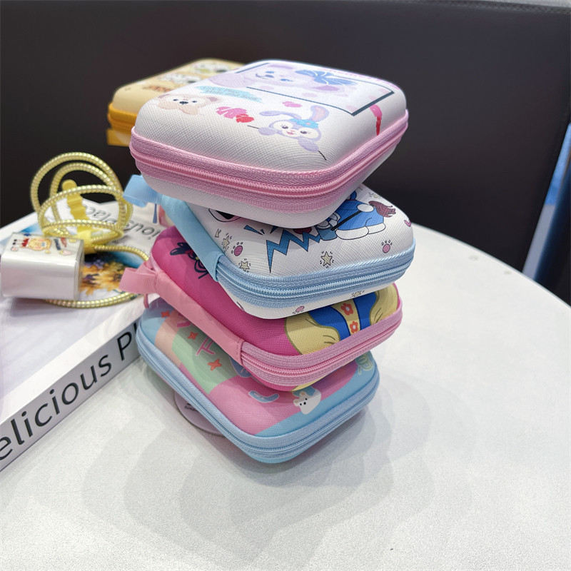 Túi lưu trữ vỏ cứng bằng da PU di động họa tiết cầu vồng Thích hợp cho ổ cứng Power Bank Hộp lưu trữ cáp kỹ thuật số