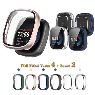 Dành Cho Fitbit Versa 4 / Sense 2 2in1 Vỏ PC Cứng Kính Cường Lực Bảo Vệ Màn Hình Vỏ Bảo Vệ