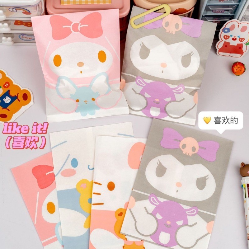 Túi đóng gói kẹo hoạt hình dễ thương Kuromi quế cuộn túi quà lưu trữ kẹo bánh quy túi quà tặng