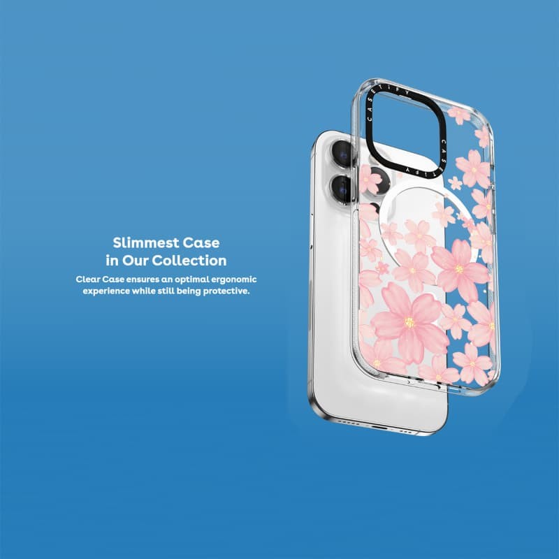 Casetify X Hoa Năm Cánh Hút Từ Tính Trong Suốt Cứng Acrylic Mặt Sau TPU Edge Ốp Lưng Điện Thoại Ốp Lưng Tác Động Cho Apple IPhone 13 14 15 16 Pro Max
