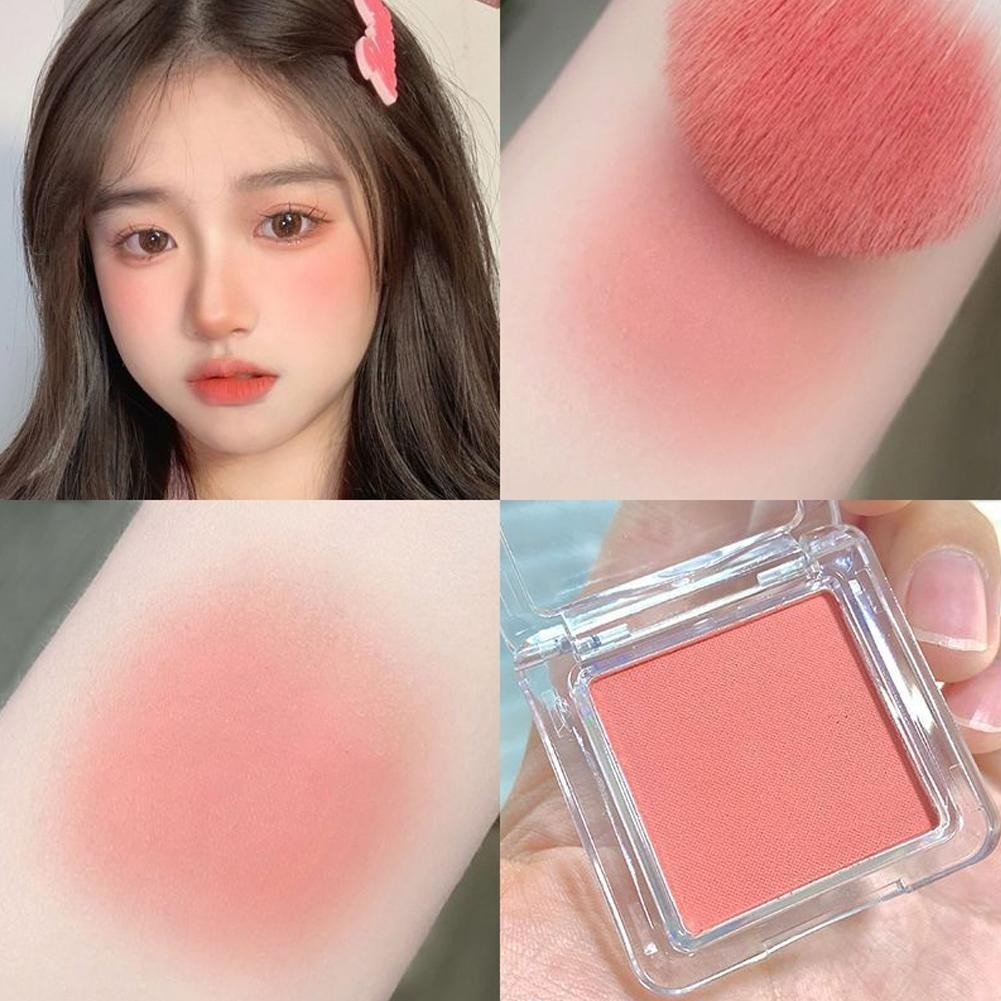 Bảng phấn má hồng đơn sắc Beauty Blusher Powder Highlighter Up Make Contour Mỹ phẩm Gloss J4c9