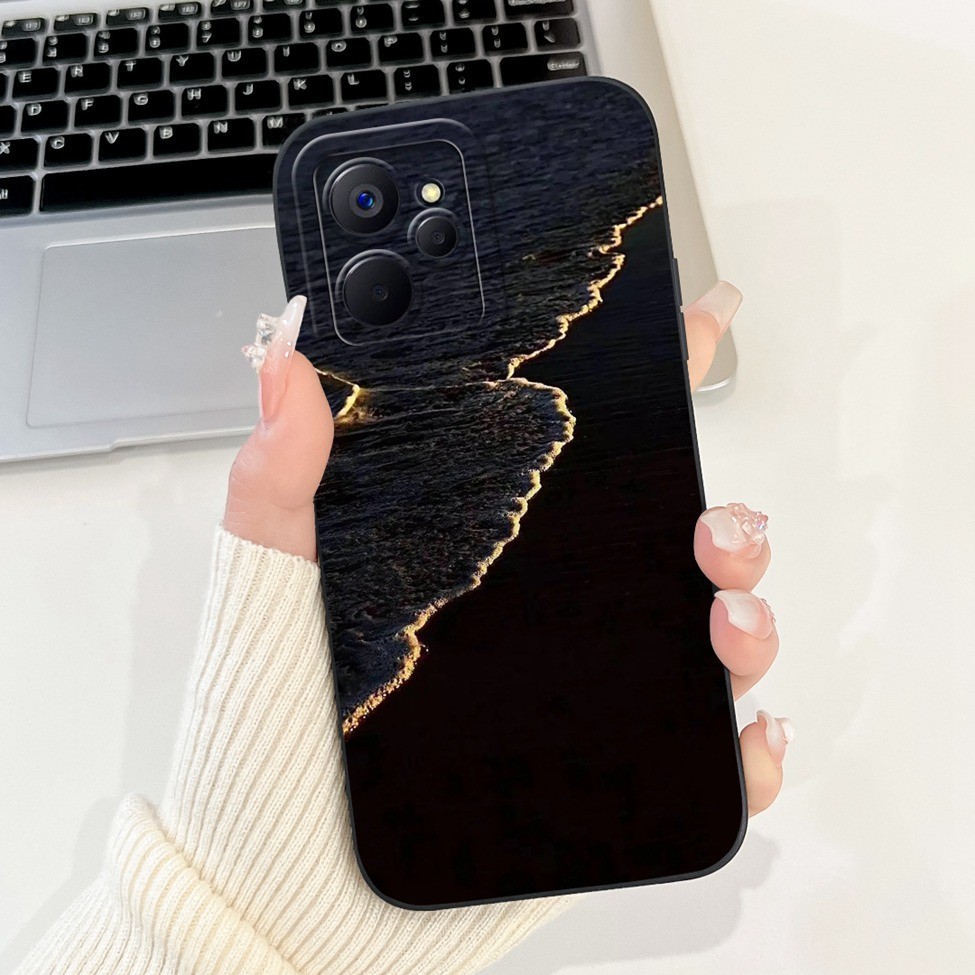 Dành Cho Realme 10 5G RMX3663 Ốp Lưng Thời Trang Mèo Dễ Thương Thẩm Mỹ Hoa Silicon Thoáng Mát Ốp lưng Realme 10 5G