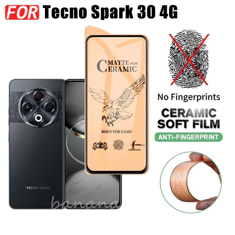 Kính cường lực gốm 3 TRONG 1 Tecno Spark 30 4G cho Tecno Spark 30 Pro 30C 4G Ống kính máy ảnh Kính bảo vệ màn hình và phim mặt sau