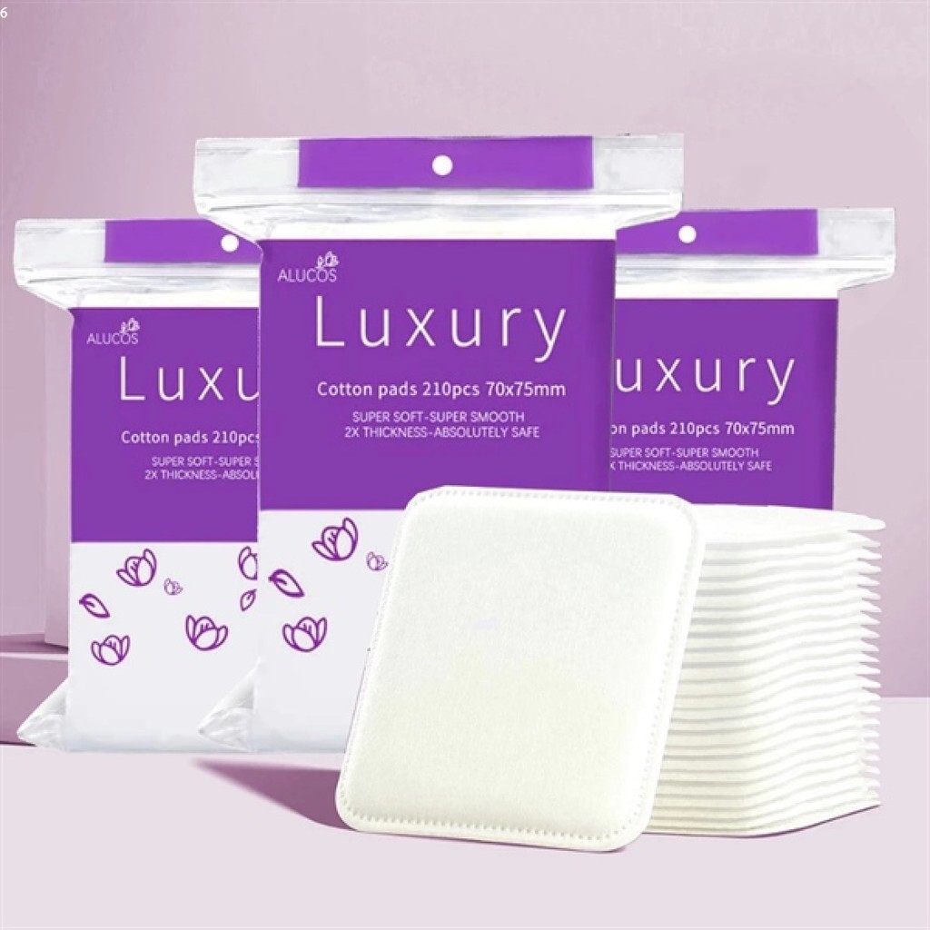 Bông Tẩy Trang Alucos LUXURY 210 Miếng Siêu Xịn, Mềm Mịn, Bông Tẩy Trang Luxury 210 Miếng