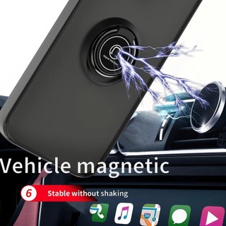 Ốp Điện Thoại Giá Đỡ Nhẫn Từ Tính Cho iPhone 16 15 14 13 12 Mini 11 Pro XS Max XR X 8 7 Plus SE 2022 TPU Ốp Lưng PC Matte Cover