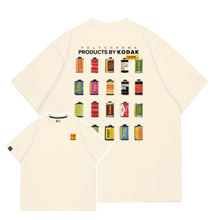 Cotton Nguyên Chất Vui Nhộn Kodak Phim In Hình Mùa Hè Unisex Quần Áo Ngắn Tay