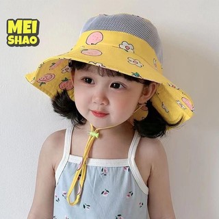 MeiShao Trẻ Em Vành Lớn Chống Nắng Mùa Hè Lưới Mỏng Thoáng Khí Người Cá Mũ Mẫu Giáo Bé Gái Mũ Chống Nắng