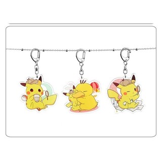 [Keychain] Móc khóa Pokémon Anime Móc khóa Pikachu hai chiều Móc khóa túi học sinh Squirtle MPWY