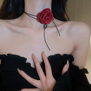 Vải thủ công giả vòng cổ hoa hồng thiết kế cá nhân khí chất chuỗi xương đòn đi lại vòng cổ thời trang cao cấp