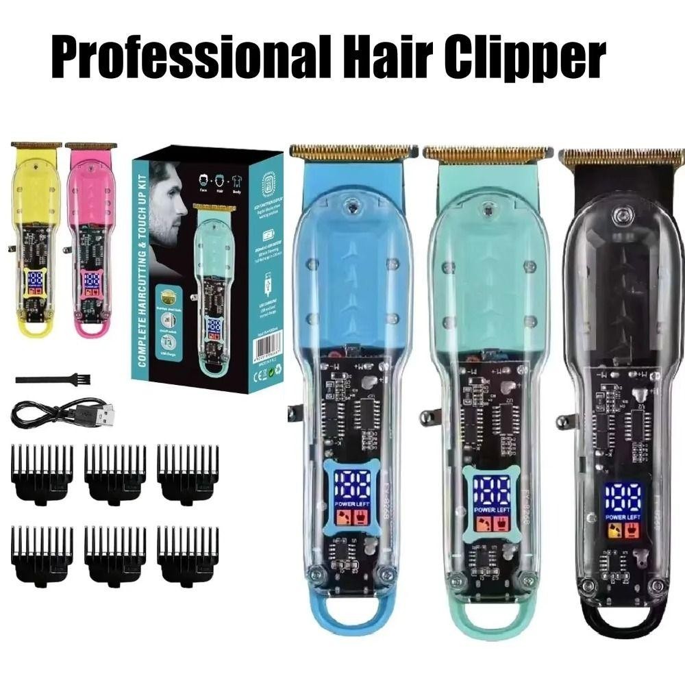 Máy cắt tóc YMIFI, Tông đơ cắt tóc trong suốt, Cửa hàng cắt tóc điện chuyên nghiệp bằng thép không gỉ