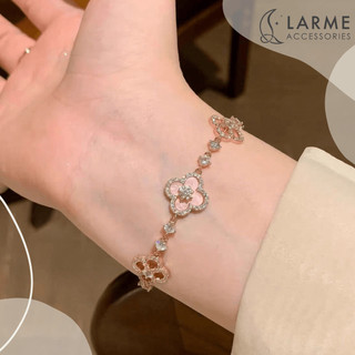 Lắc tay nữ vòng tay freesize hoa anh đào sakura lấp lánh phong cách nhẹ nhàng bánh bèo Larme accessories -VT0184