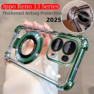 Ốp Mềm Oppo Reno 14F 2025 Cho Oppo Reno 14 13 Pro 13Pro 13F Reno14Pro Reno15F 4G 5G Vỏ Chống Sốc Thạch Trong Suốt Có Giá Đỡ Từ Tính Dày Túi Khí Ốp Lưng Điện Thoại