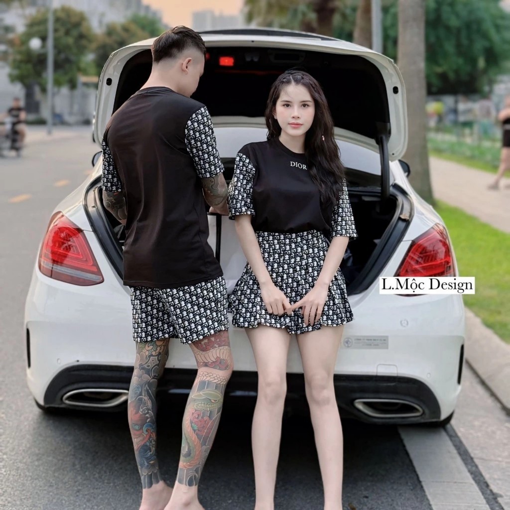 Bộ Quần Áo Đôi Di OK Phối 2 Ống Tay KCloset Vải Cotton Mềm Mịn Mát NA308