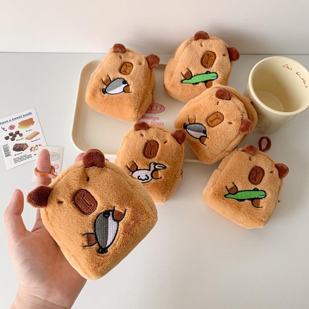 Mặt dây chuyền túi đi học GUSTAVA, Phim hoạt hình có móc khóa Capybara Anime Ví đựng tiền xu sang trọng, Ví đựng tiền xu Mini sang trọng