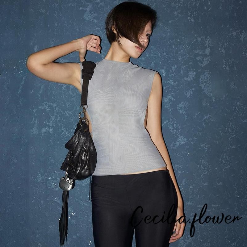 Áo thun nữ không tay thời trang bên trơn rỗng cổ tròn Slim Fit cho mùa hè