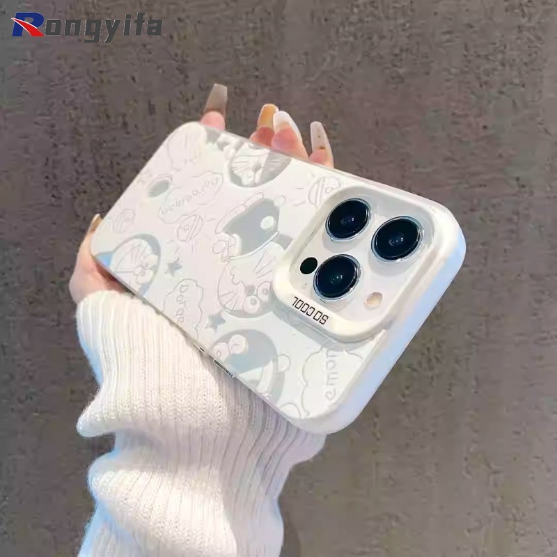 Ốp Điện Thoại Doremon Dễ Thương Cho iPhone 16E 16 Pro Max 15 14 Plus 13 12 Mini 11 Pro Max XR XS Max X 8 7 6 6s Plus SE3 SE2 Vỏ Chống Sốc Phim Hoạt Hình Cặp Đôi Mờ Ốp Lưng Cứng