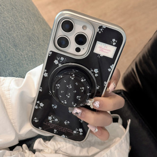 [Sheren] Ốp Điện Thoại Hoa Xanh Đen Từ Tính Thích Hợp Cho i16 15 14 13 12 11 pro max Vỏ Bảo Vệ Chống Sốc