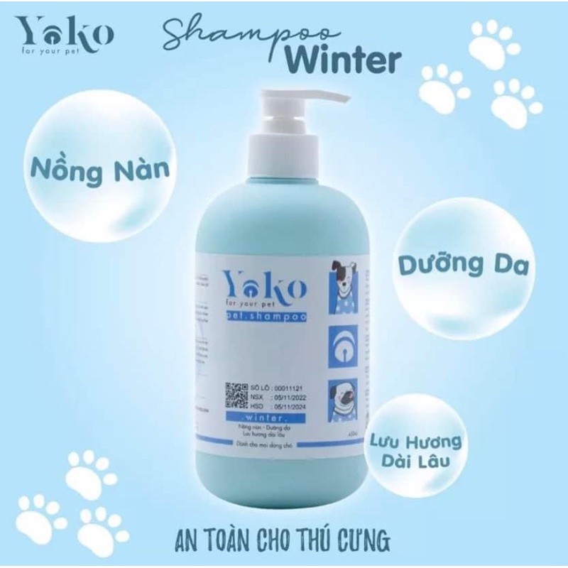 Sữa tắm Yoko dưỡng lông chó mèo - Sữa tắm cao cấp thương hiệu chuyên Spa 450ml