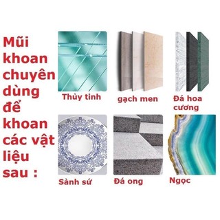 【COD】Mũi Khoan Phủ Kim Cương Phi 6-12mm, Chuôi Lục Giác, Khoan Kính, Gạch Men, Đá Hoa Cương, Thủy Tinh Chính Xác Cao