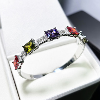 Châu Âu Mỹ ins Phong Cách Mới Đầy Đủ Màu Kim Cương Giả Kim Cương Tự Nhiên Vòng Tay Thạch Anh Tím Nữ