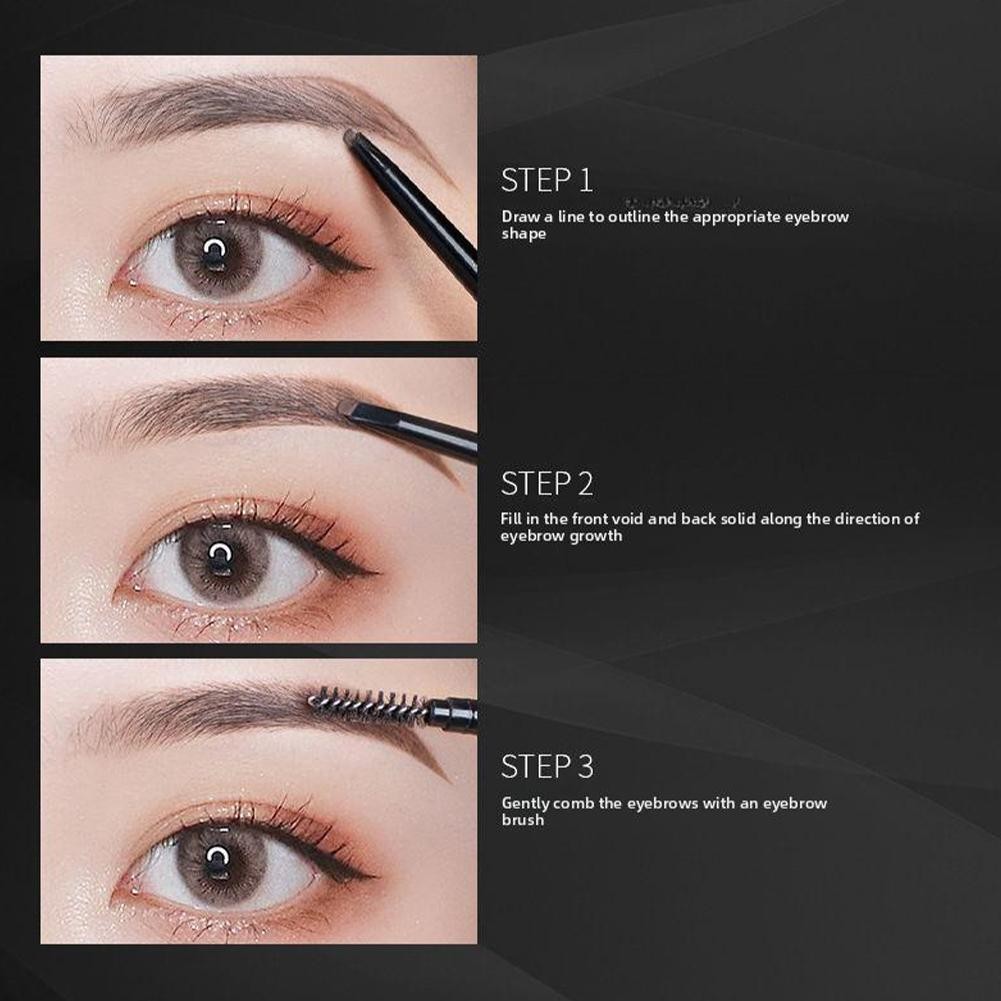 Hai Đầu Bút Chì Lông Mày Chống Thấm Nước Tint Tự Nhiên Lâu Dài Sơn Hình Xăm Lông Mày Dài F4c2