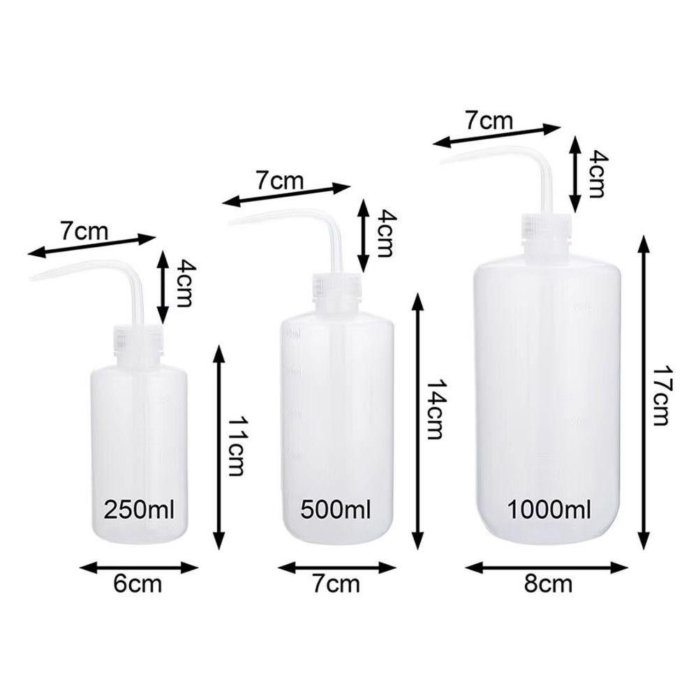 UMISTY 1 Chai Đo Phòng Thí Nghiệm, Chai Rửa Đo Màu Trắng, Giặt Nhựa Sạch 250 / 500 / 1000ml Chai Bóp Hình Xăm Đồ Trang Điểm