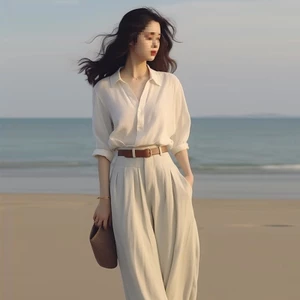Quần Sớ Vải{GOLD NHẬT L1}Cao Cấp, Quần Ống Rộng Nữ 2 Cạp Vải Mềm Mịn Dáng Dài 105cm TẶNG ĐAI + BELT