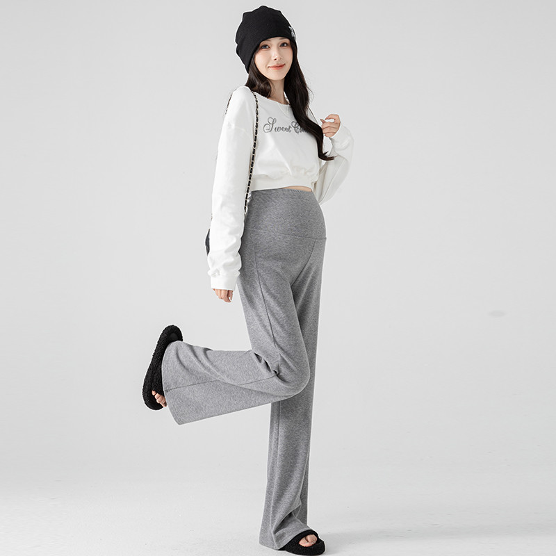 Quần bà bầu Mùa thu đông Lót lông cừu dày tùy chọn Micro-Flared W