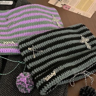 HAPPYNOOK Mũ Quỷ Ngôi Sao và Beanie Y2K Dễ Thương, Phù Hợp Thời Tiết Thu Đông