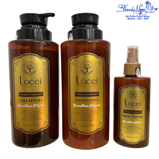 Combo dầu gội xả và xịt dưỡng chăm sóc tóc Lacei Improvement 750mlx2/250ml [ TN ]
