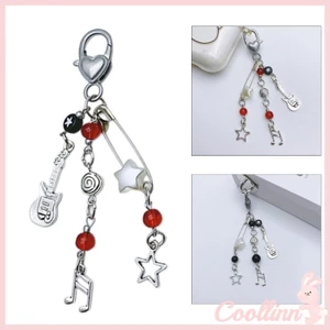 Coo Hợp Thời Trang Phong Cách Rock Guitar Đính Hạt Điện Thoại Quyến Rũ Móc Khóa Đàn Guitar Hạt Dây Đeo Điện Thoại